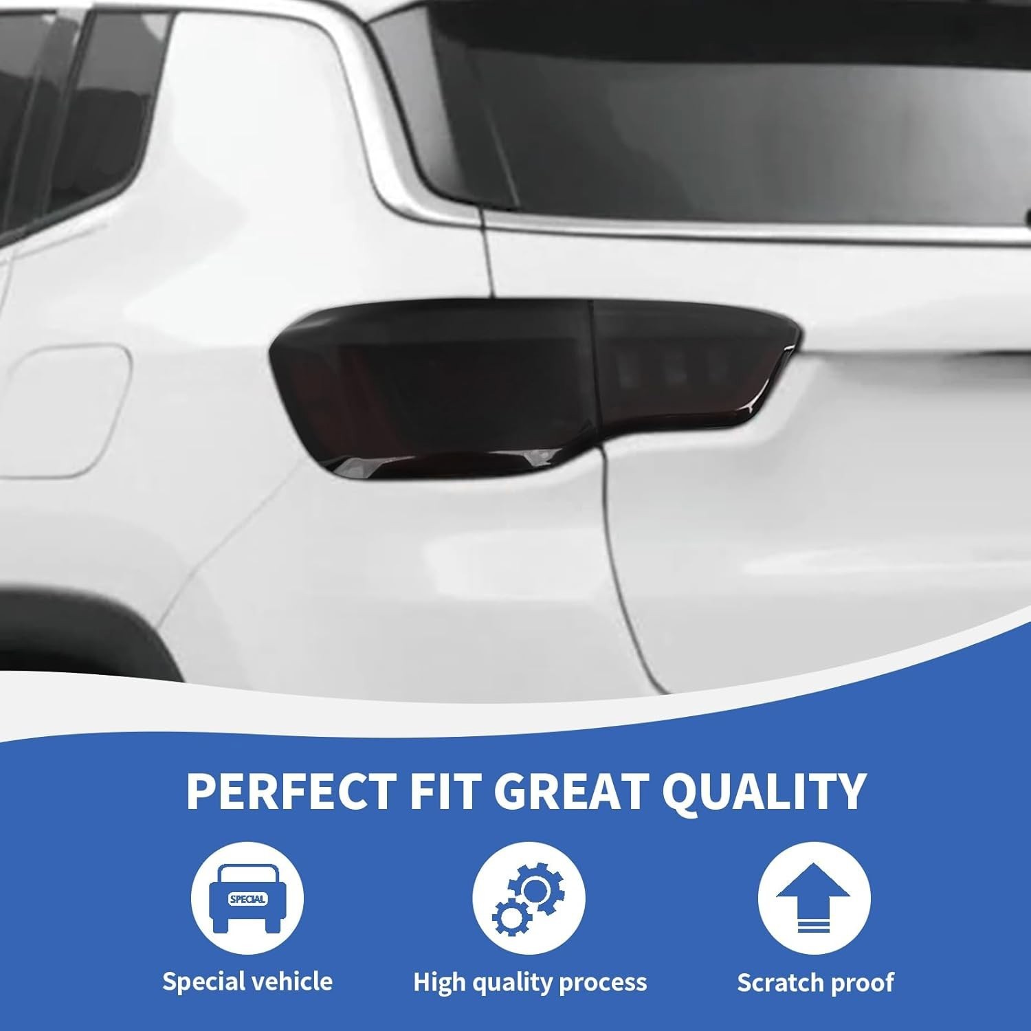 Smoked Black Side Tail Light Cover Guard Trim for Jeep Compass 17-25 Accessories