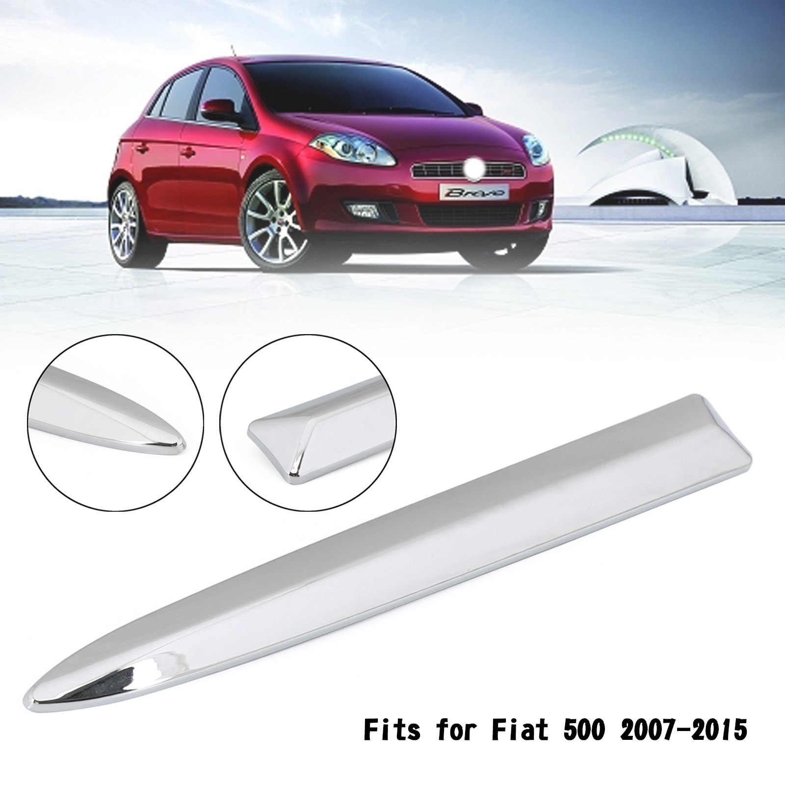 Chrome Left Front Bumper Upper Grill Moulding Trim For Fiat 500 2007-2015 Left