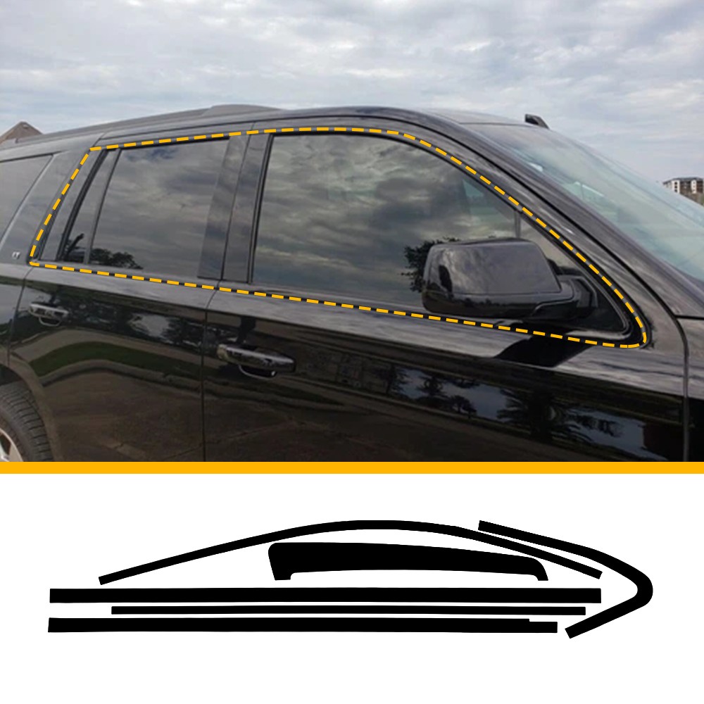 For 2015-2020 Chevy Tahoe Chrome Delete Window Vinyl Trim Blackout Accessories