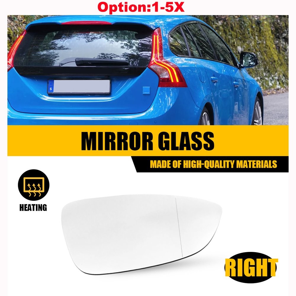 Mirror Glass Heated with Backing Plate Passenger Side For Volkswagen CC 2009-17