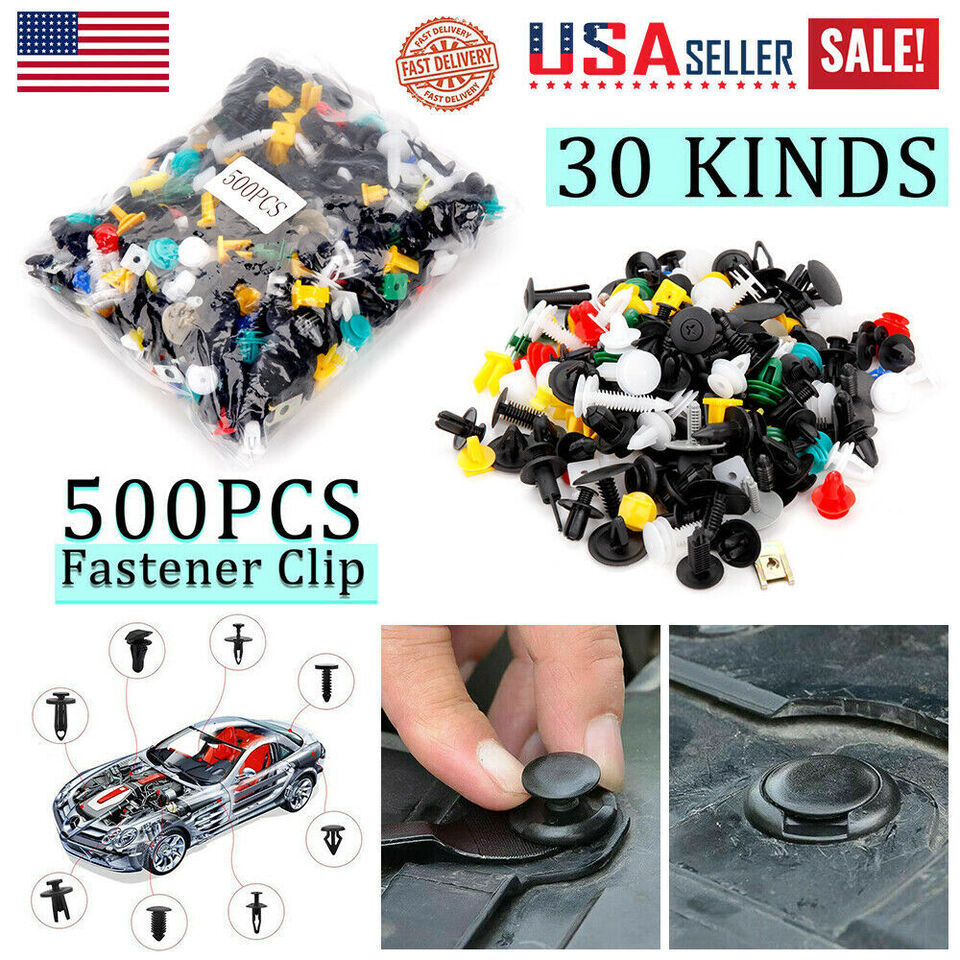500 Clips Car Body Plastic Push Pin Rivet Trim Moulding Fastener Screwdriver Set