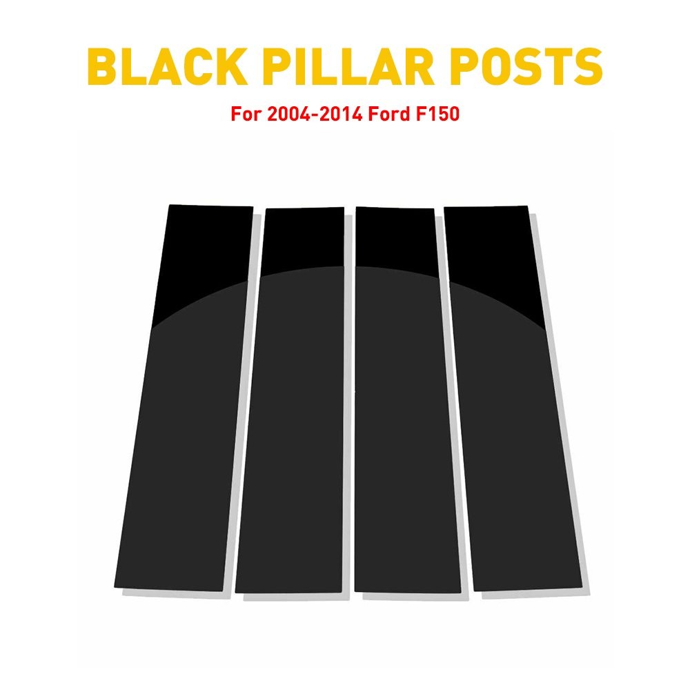4X Black Pillar Door Cover Post Trim Window For Ford 2004-14 F150 F-150 Durable