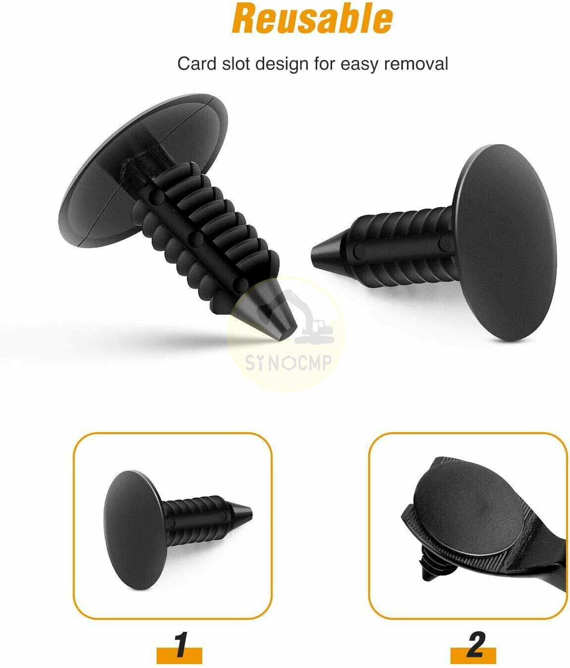100 Pcs Nylon Bumper Fastener Rivet Clips, 8 Mm Hole Push Retainer Bumper Fender