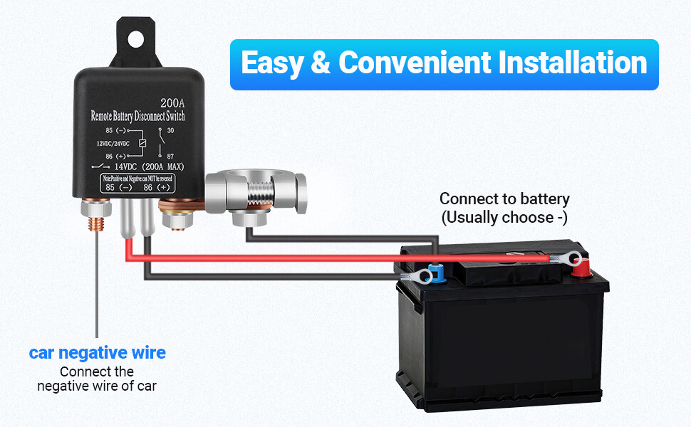 Dual Wireless Car Remote Battery Disconnect Relay Kill Master Cut-off Switch 12V