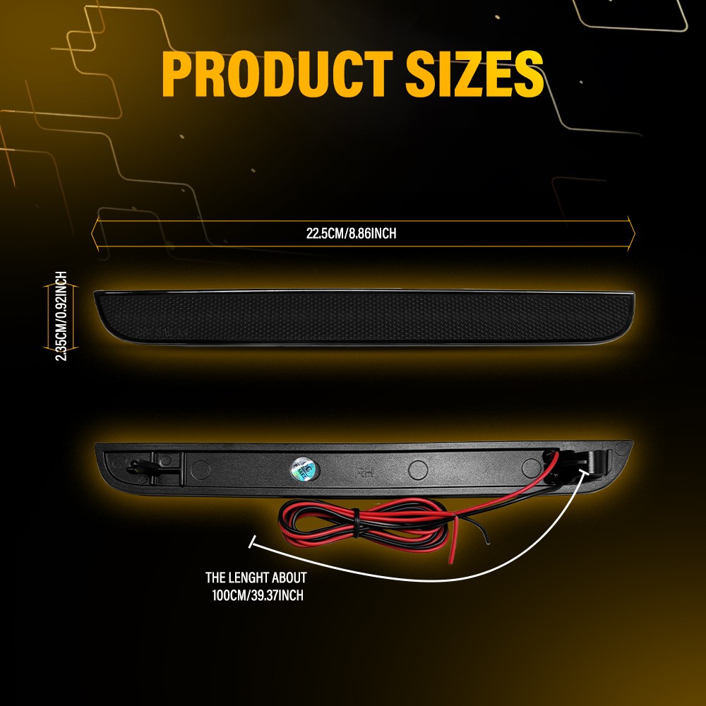 2X 68211188AA For Dodge Challenger 2015-2022 Red LED Rear Bumper Reflector Light