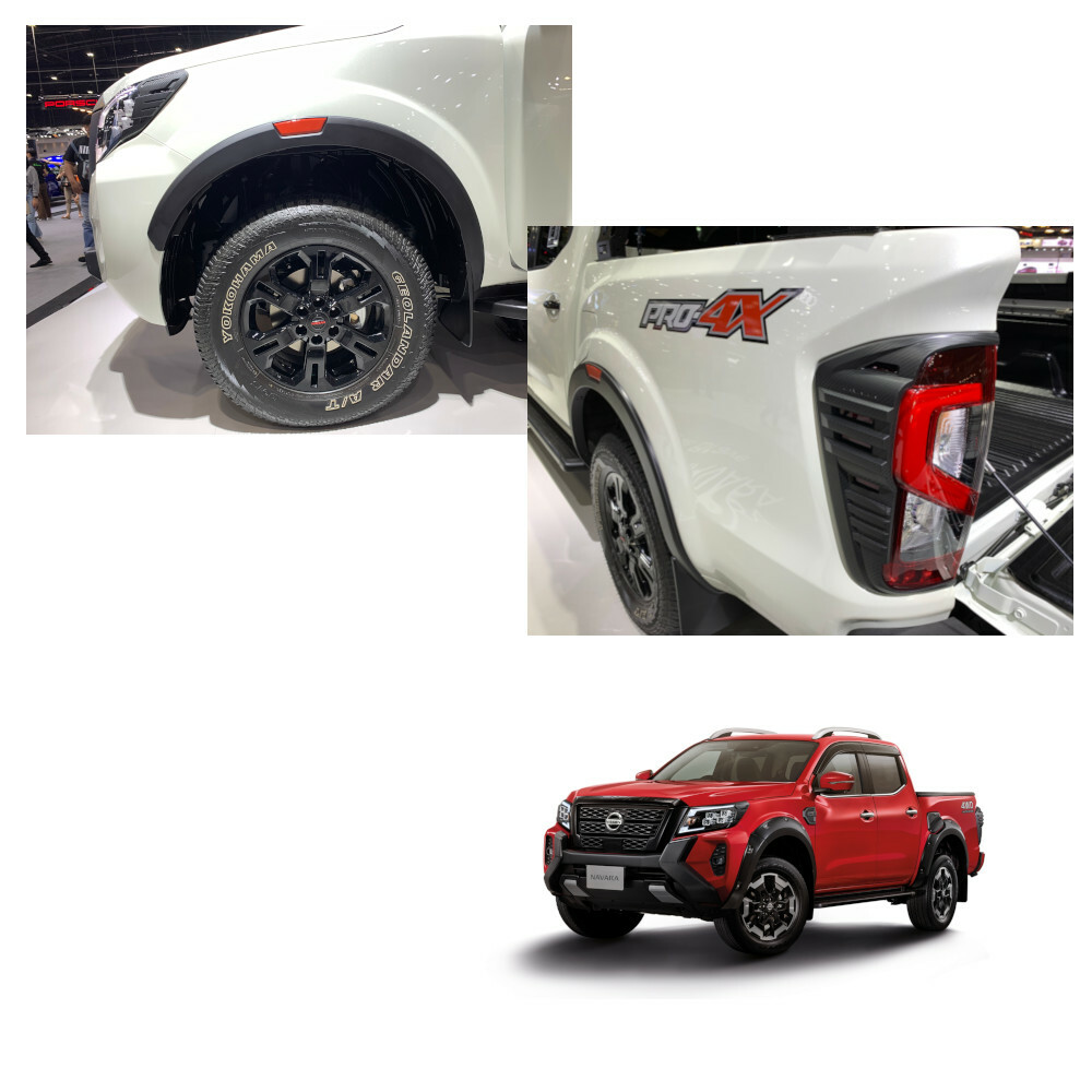 For Nissan Navara Pro-4X 2021 22 Over Fender Flares Wheel Black Orange Trim