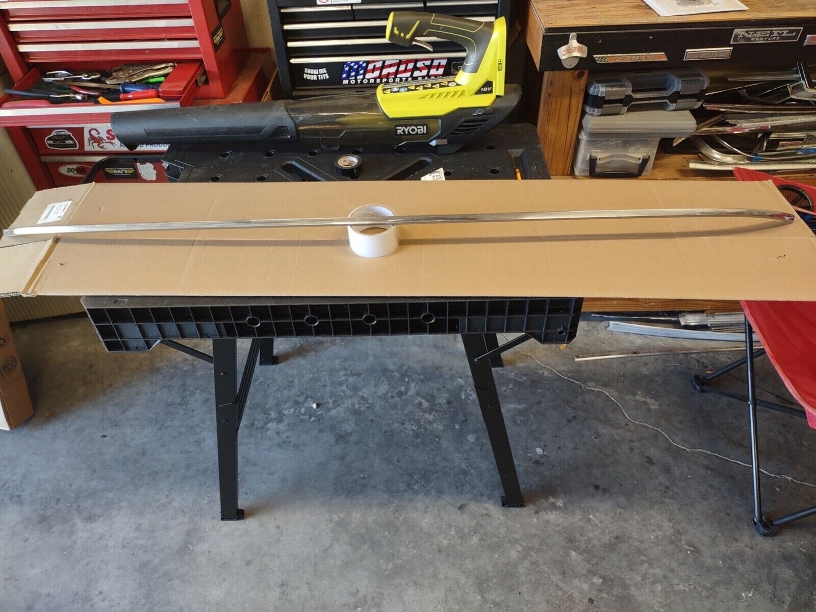 1959 1960 IMPALA UPPER WINDSHIELD MOULDING VERY NICE SHINY BELAIR WAGON