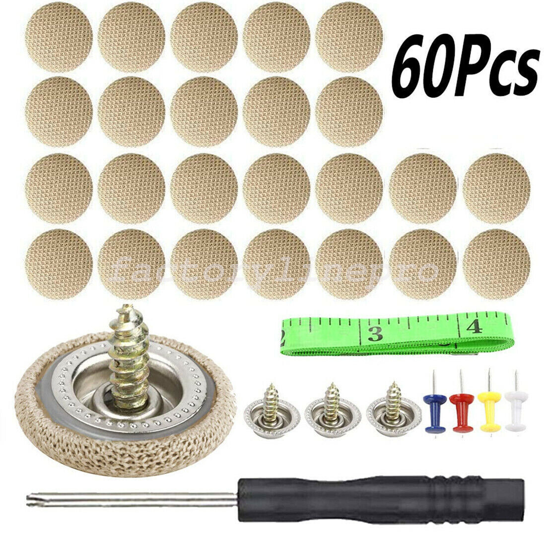 60pcs Car Roof Snap Rivets Buckle Automotive Headliner Repair Button with Screw