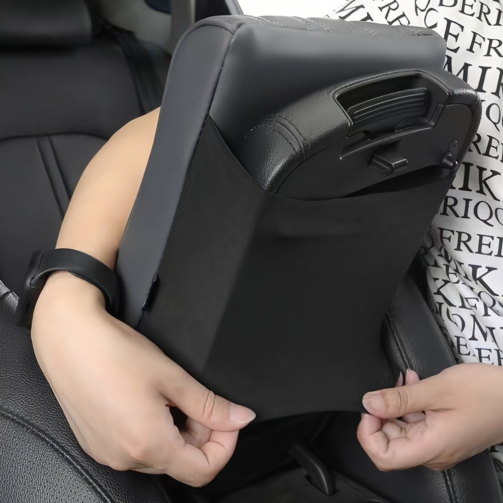 Leather Car Armrest Pad Center Console Box Cover Protector Cushion Accessories