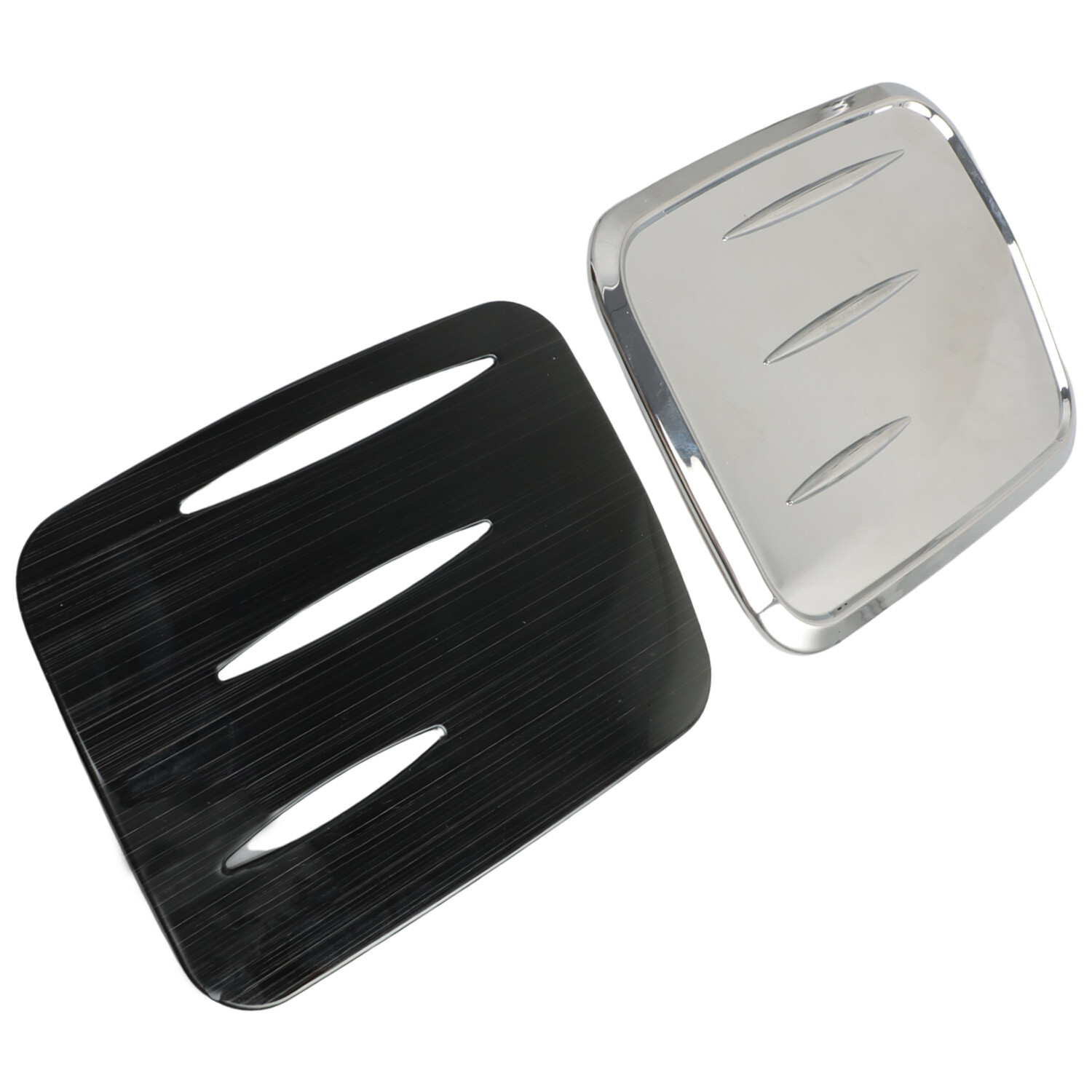 Black & Chrome Surround Rear Fuel Oil Tank Cap Overlay Trim Kit for Toyota RAV4