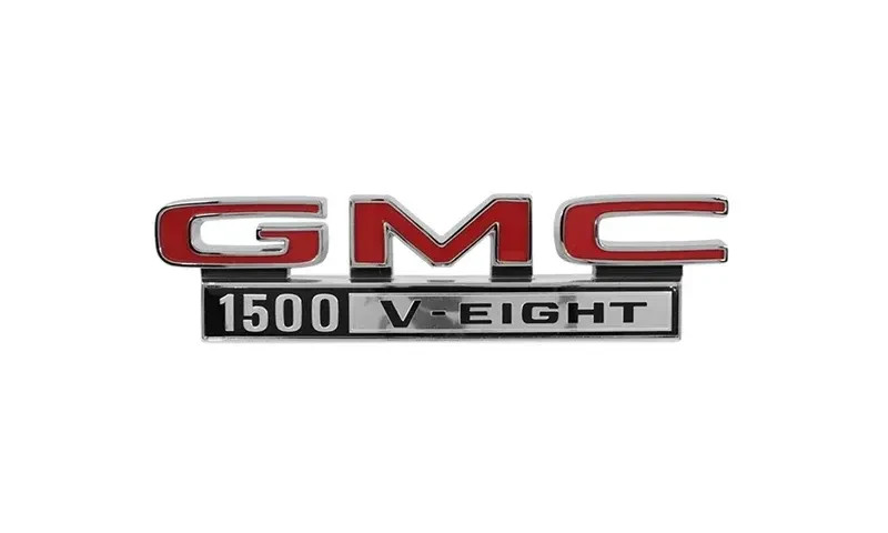 FRONT FENDER EMBLEMS “GMC 1500 V-EIGHT” PAIR 1968 – 1972 GMC TRUCK