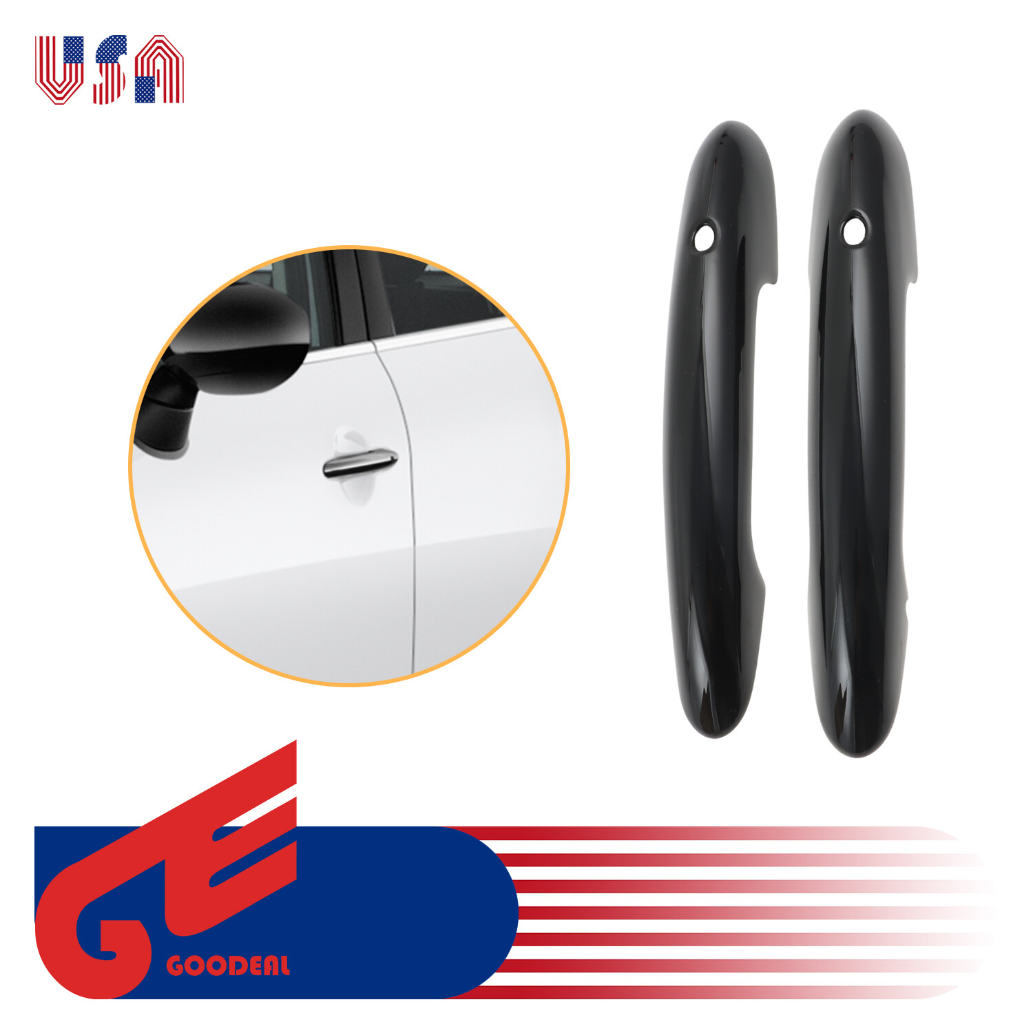Glossy Black Door Handle Cover Cap Trim Left & Right for Mini Cooper 2014-2018