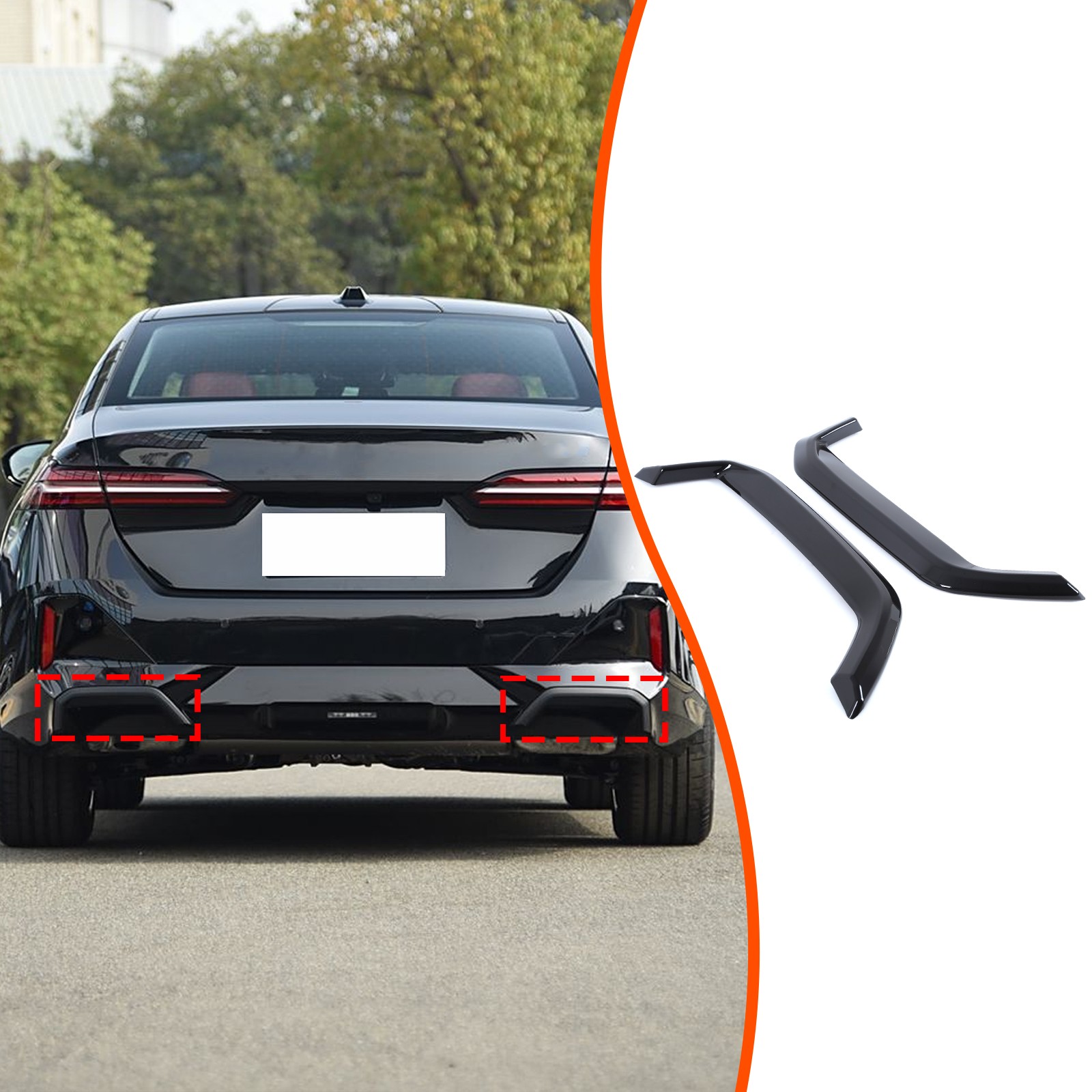 Glossy Piano Black Exhaust Tip Trim For BMW 5 Series G60 M Sport Version 24+ US