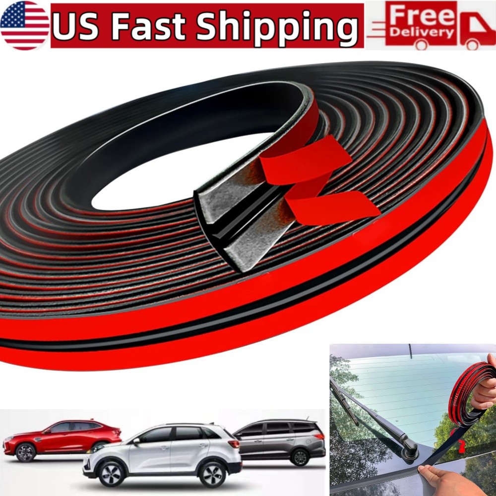 16Ft Weather Seal Rubber Strip Car Windshield Trim Edge Molding Protector Guard