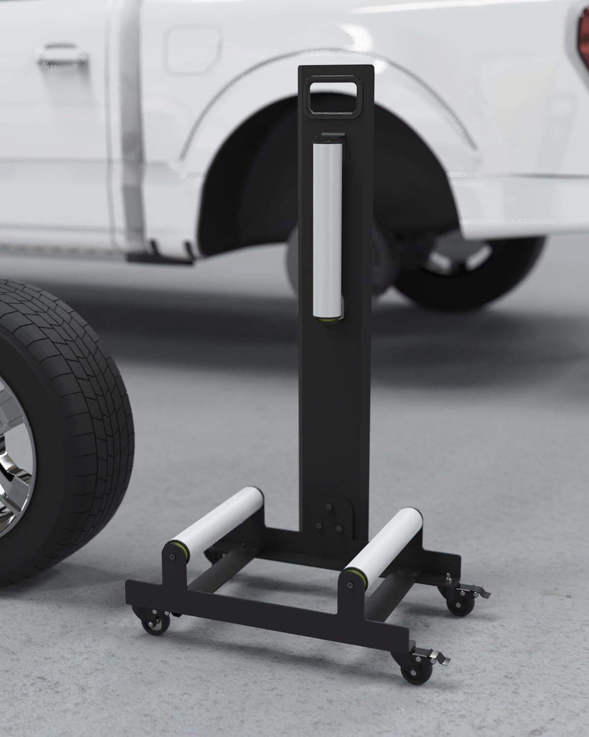 Wheel Cleaning Stand with Rollers Wheel Detailing Stand for Coating Polishing