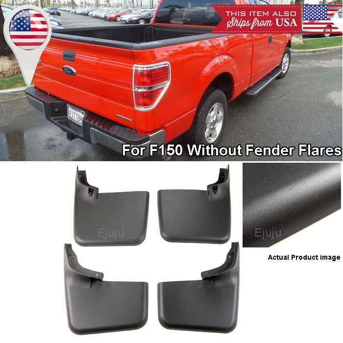 Front Rear Set OE Splash Mud Guards Flaps For 04-14 Ford F-150 W/O Fender Flares