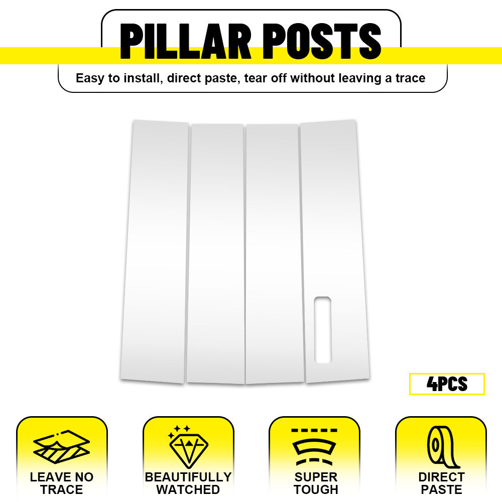 4PCS Chrome Pillar Posts Door Cover Trim Fits 2015-2021 Ford F150 Super Crew Cab
