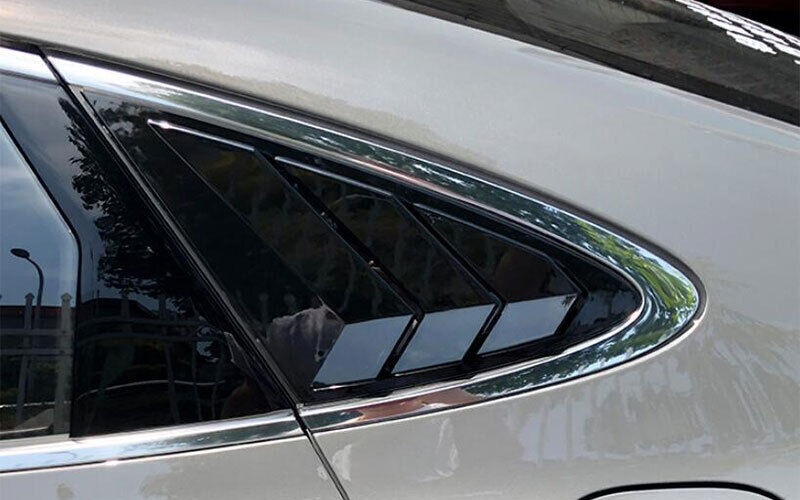 Glossy Black Side Window Louver Shutter Cover Trim For Hyundai Sonata 2020-22 1X
