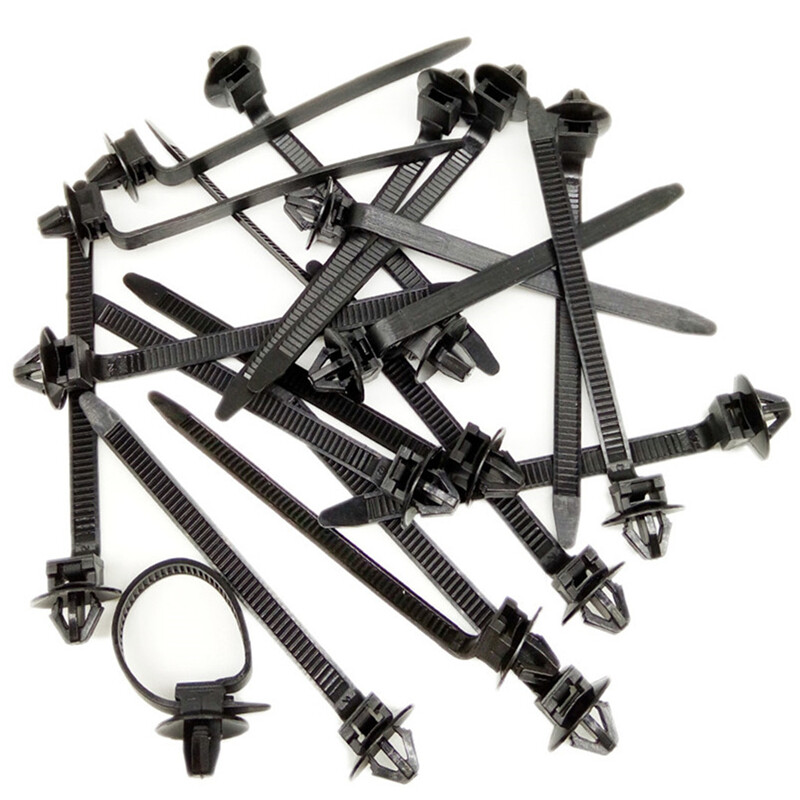 50x Push Mount Cable Ties Car Hose Wire Fastener Clips Nylon Zip Strap Fixing
