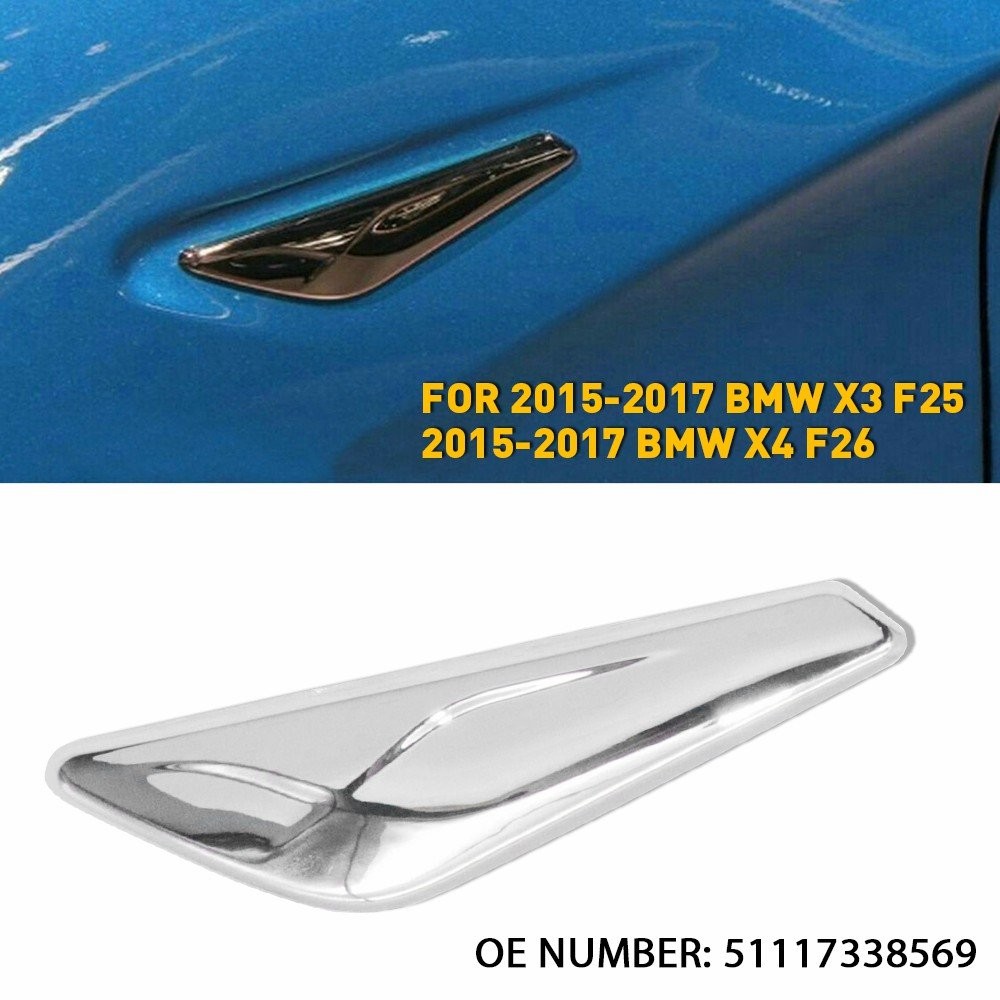1*Front Right Side Fender Trim Finisher For BMW X3 X4 F25 F26 51117338570 Chrome