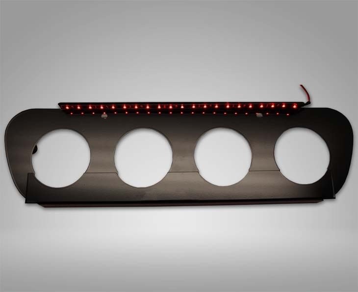 14-19 C7 CORVETTE -POWDER COATED BLACK ILLUMINATED RED EXHAUST FILLER PLATE NPP