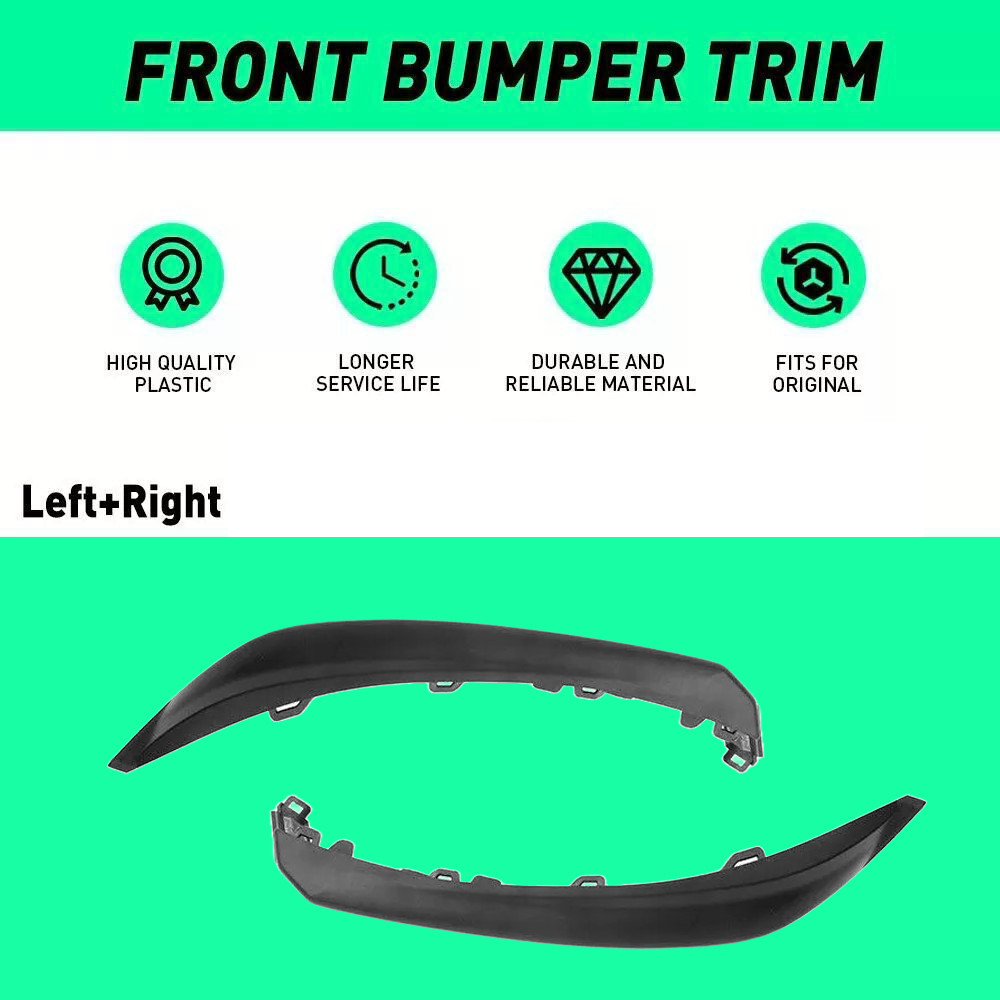 Fit 2018 2019 2020 Toyota Camry SE/XSE Front Bumper Black Lower Trim Molding set