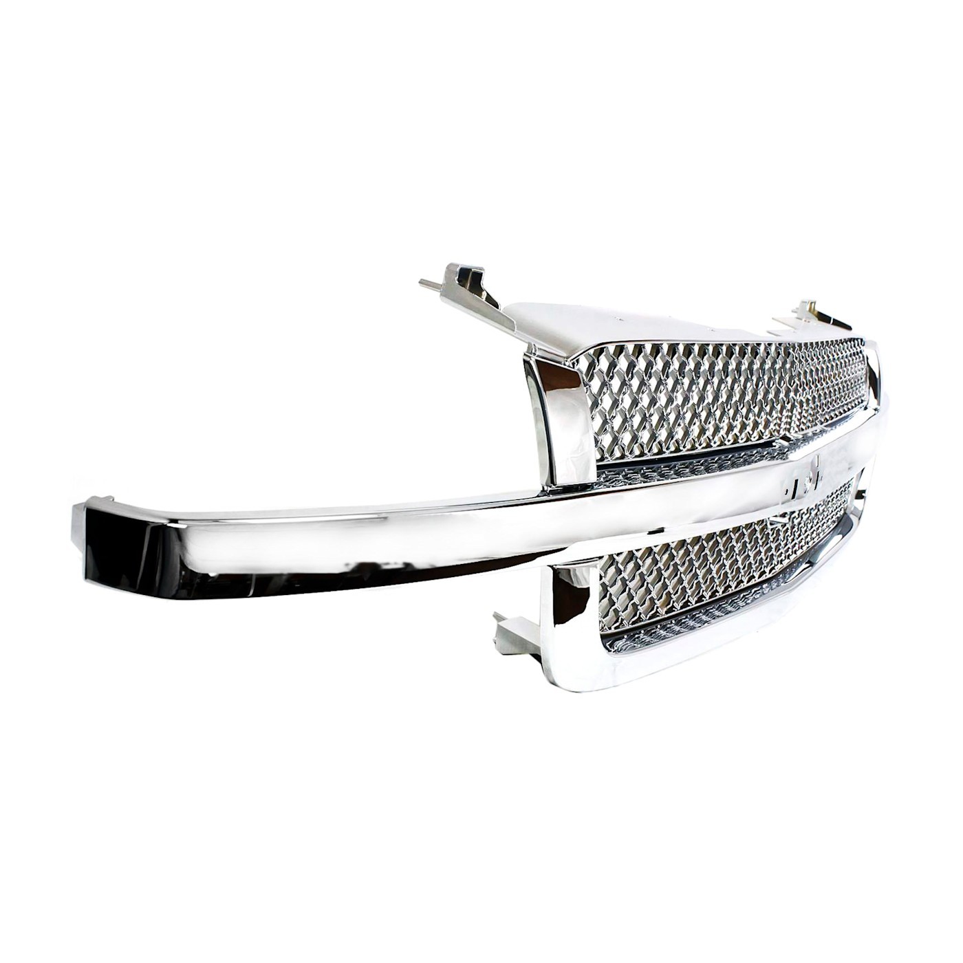 Grille Assembly Kit For 2003-2006 Chevrolet Silverado 1500 Silverado 3500 Chrome