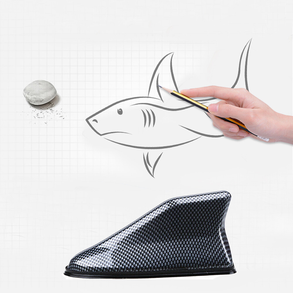 Car SUV Shark Fin Roof Antenna Radio AM/FM Signal Aerial Universal Carbon Fiber