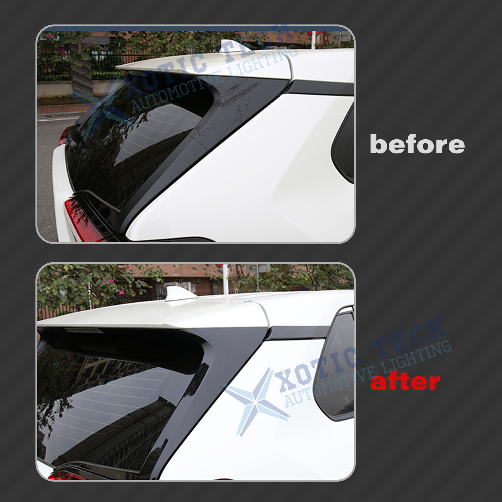 JDM Glossy Black Rear Window Sill C Pillar Cover Trim For Toyota RAV4 2019-2024