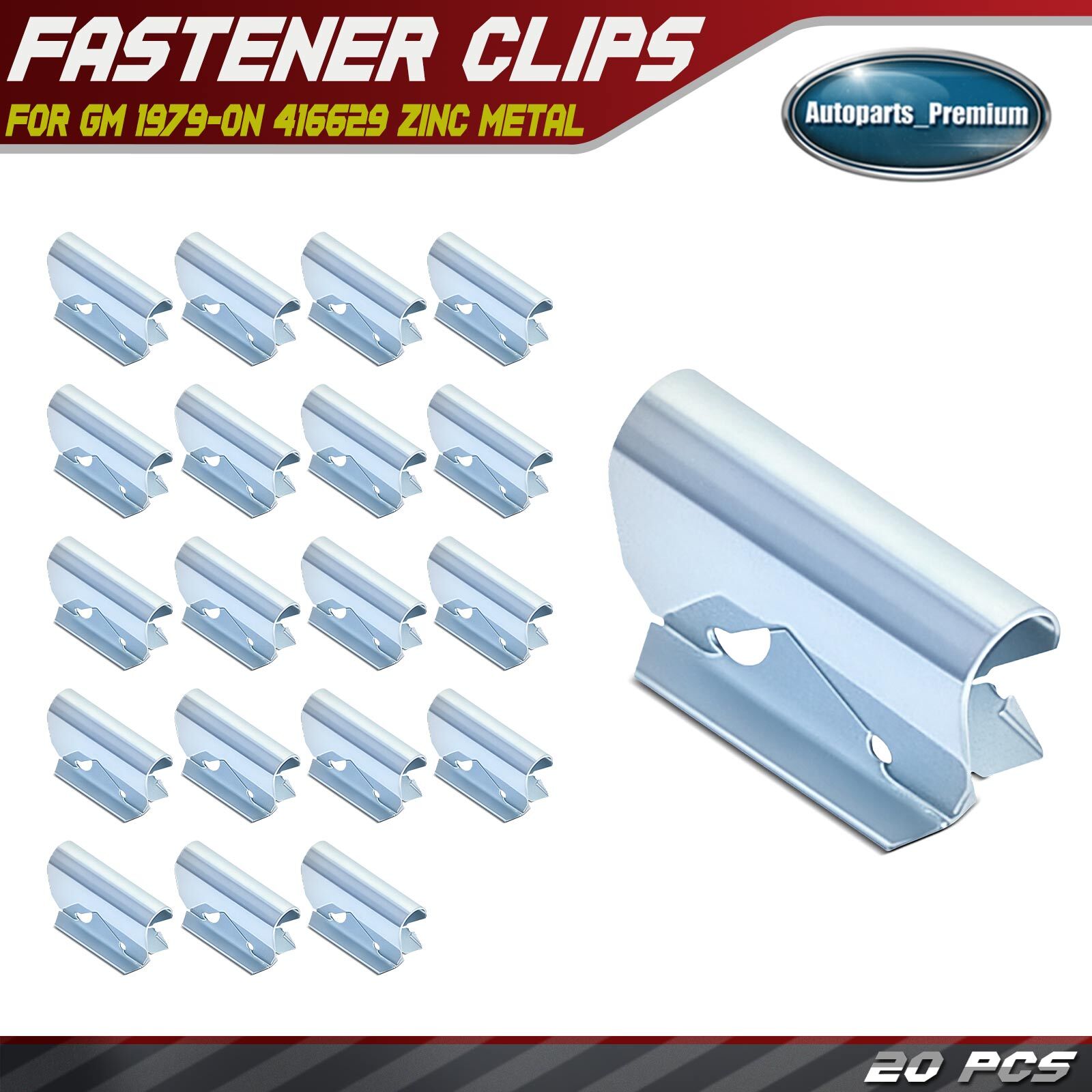 20x Metal Zinc Upholstery Retainer Clips Fasteners for GM 1979-On 416629 Durable