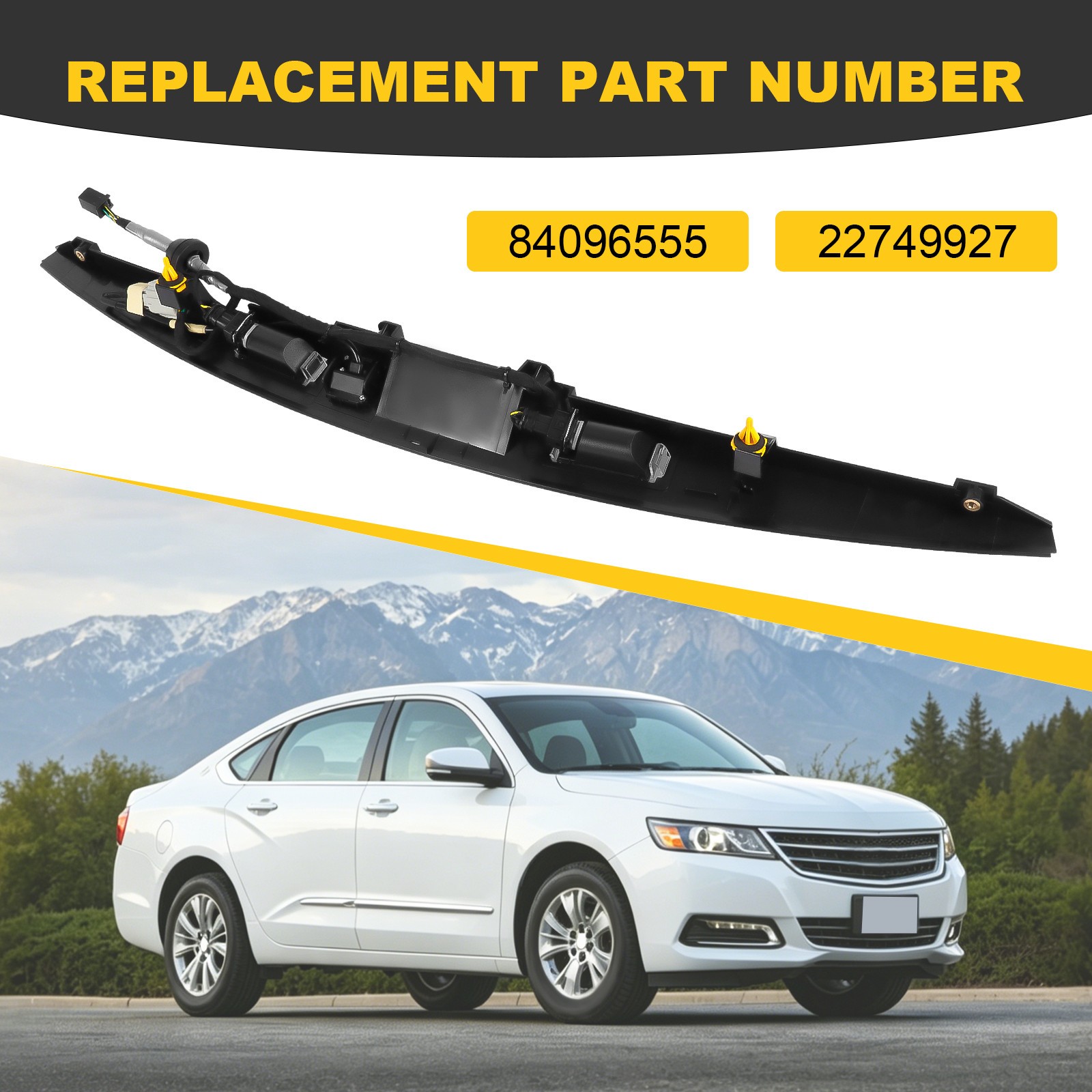 For 14-20 Chevy Impala Rear Trunk Lamp Carrier Trim License Frame Light W/Camera