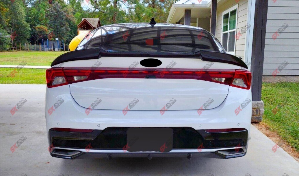 Glossy Black / Forged Carbon Fiber Rear Trunk Spoiler Wing Fits Kia K5 2021-2024