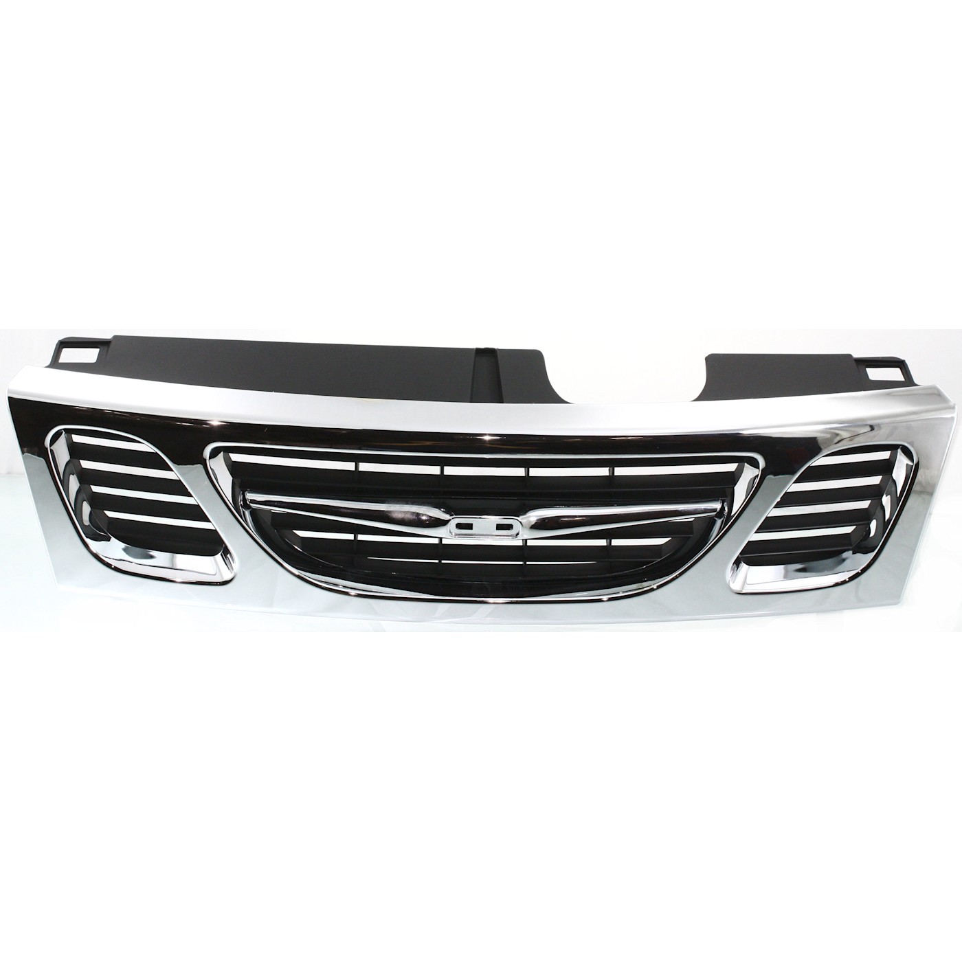 Grille For 1999-2003 Saab 9-3 Chrome Shell with Painted Black Insert