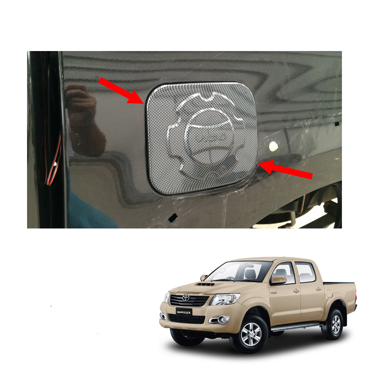 Oil Tank Cover Fuel Cap Carbon V1 For Toyota Hilux Vigo Champ UTE 2011 13 2014