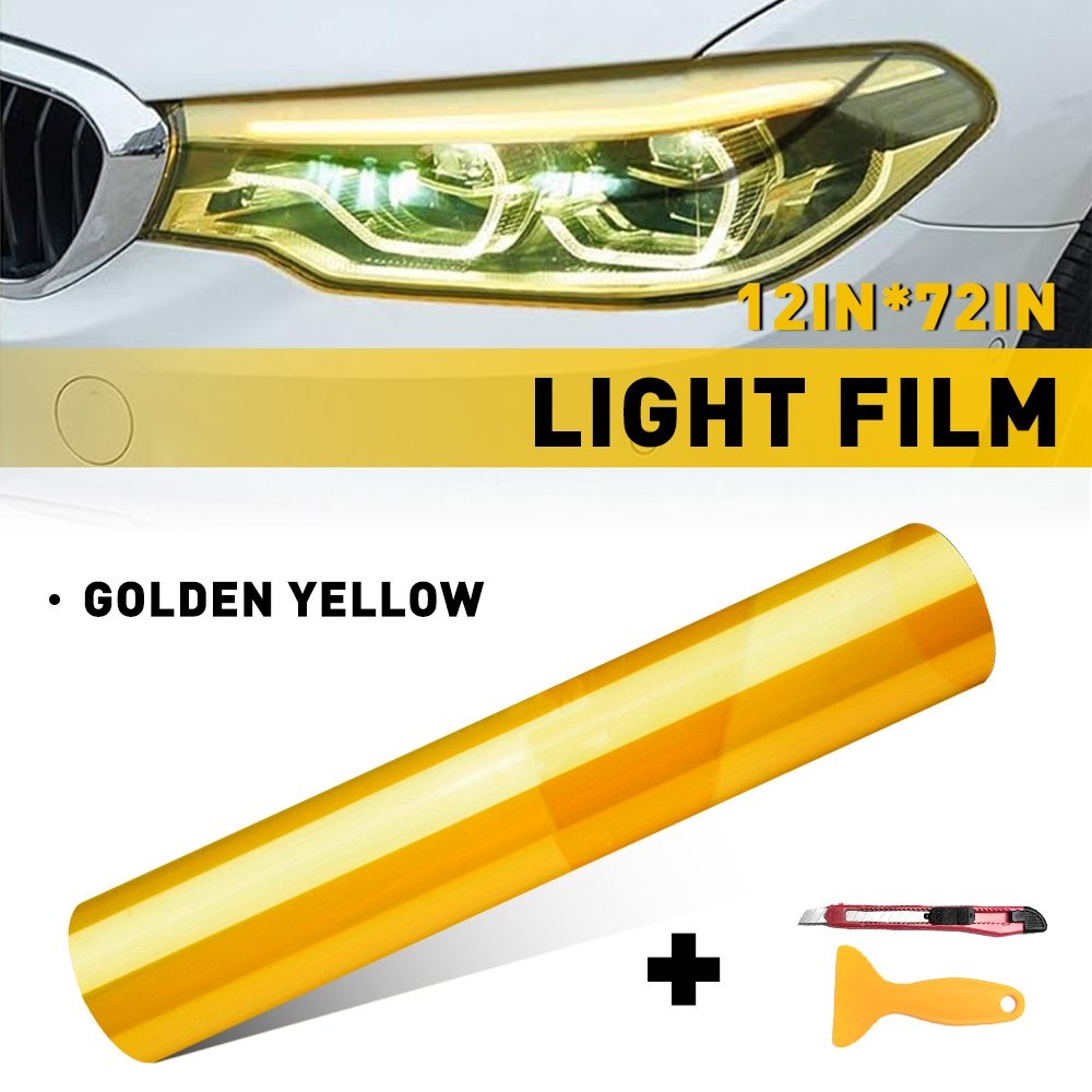 12″X72″ Gloss Black Light Smoke Headlight Taillight Fog Light Tint Film Vinyl