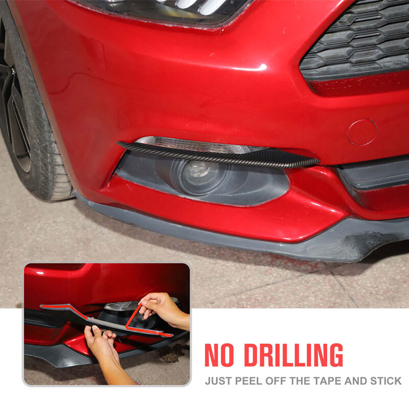 2pcs Front Eyebrow Fog Light Decors Front Lamp Cover Trim For Ford Mustang 2015+