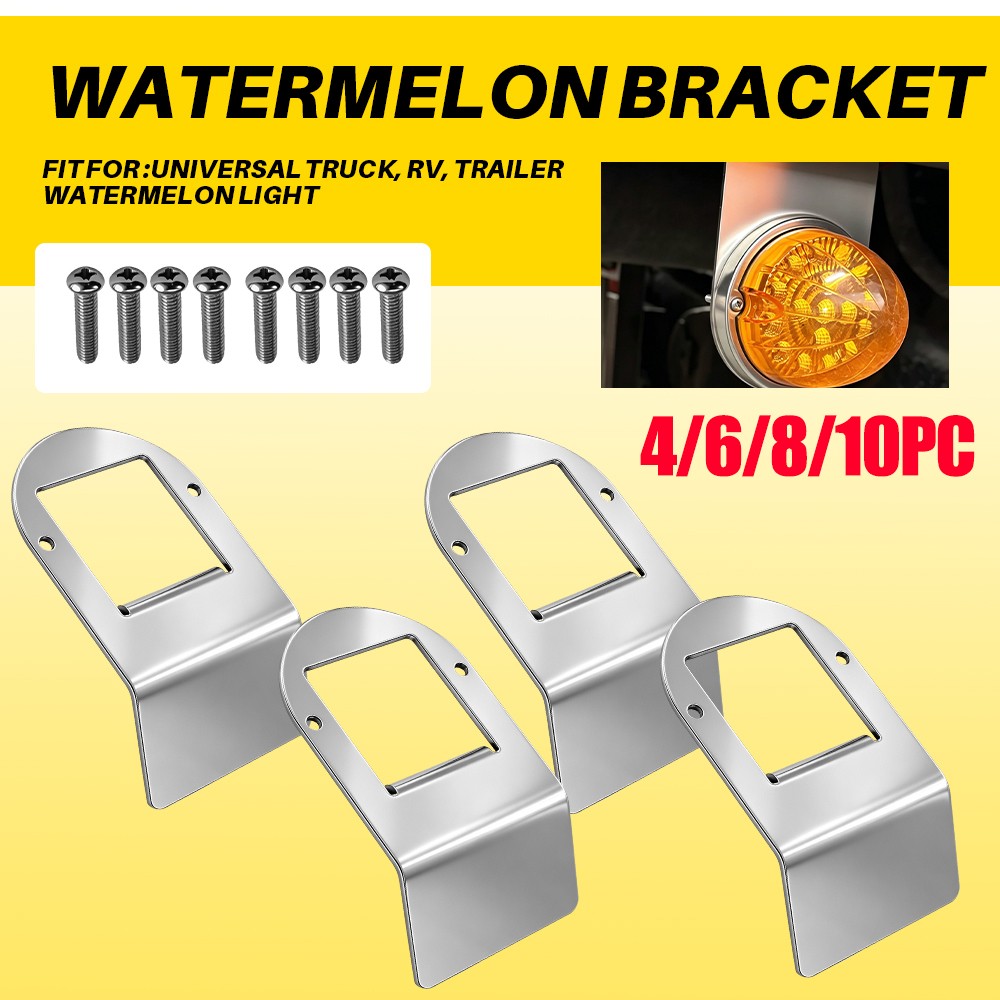 4-10x Watermelon Light Under Frame Brackets Mount For Truck RV Stainless Steel