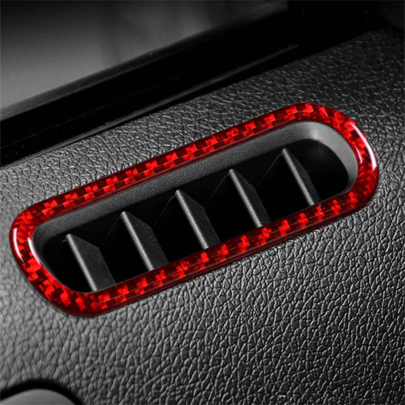 For Ford Mustang Red Carbon Fiber Car Door Air Vent Outlet Cover Trim 2009-2013
