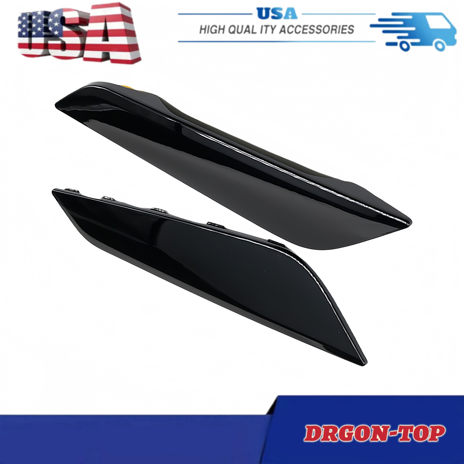 2Pcs Gloss Black Fender Duct Trim Left&Right Side For 2017-2020 BMW G30 5 Series