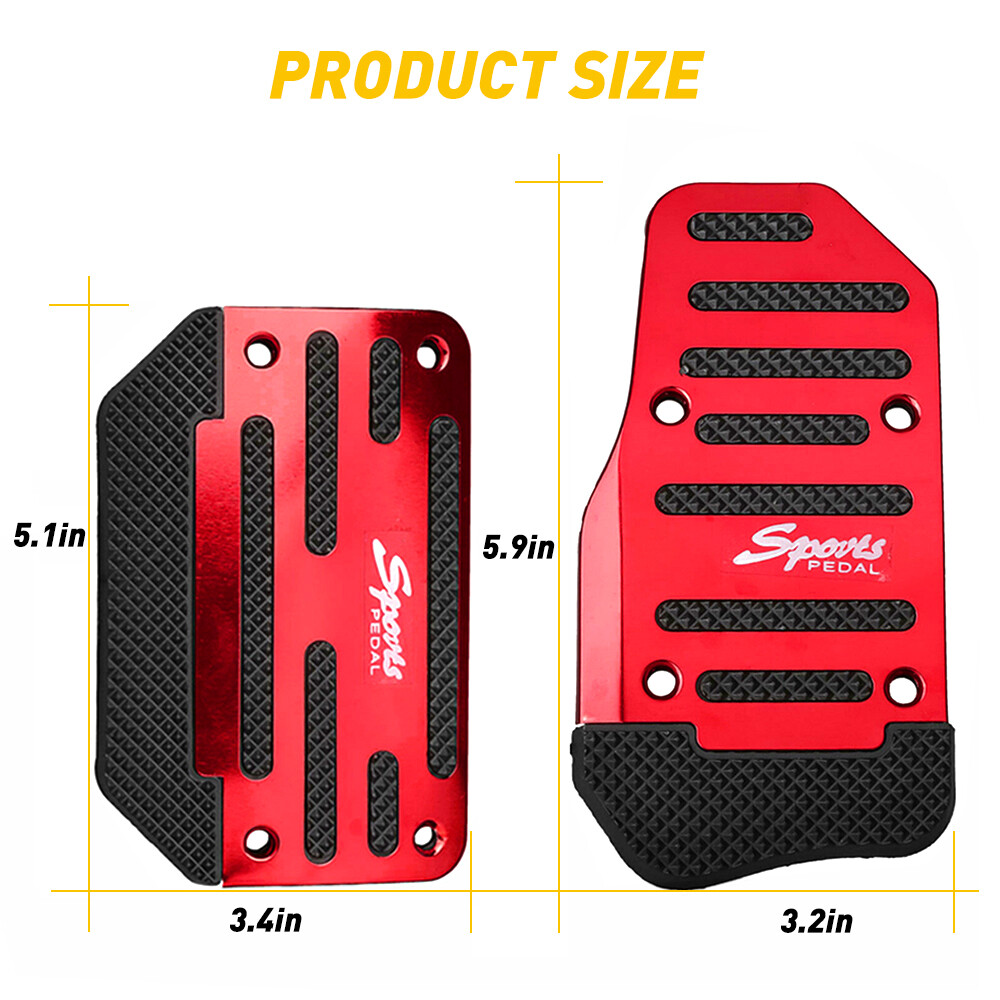 Universal Red Non-Slip Automatic Gas Brake Foot Pedal Pad Cover Car Auto Part US