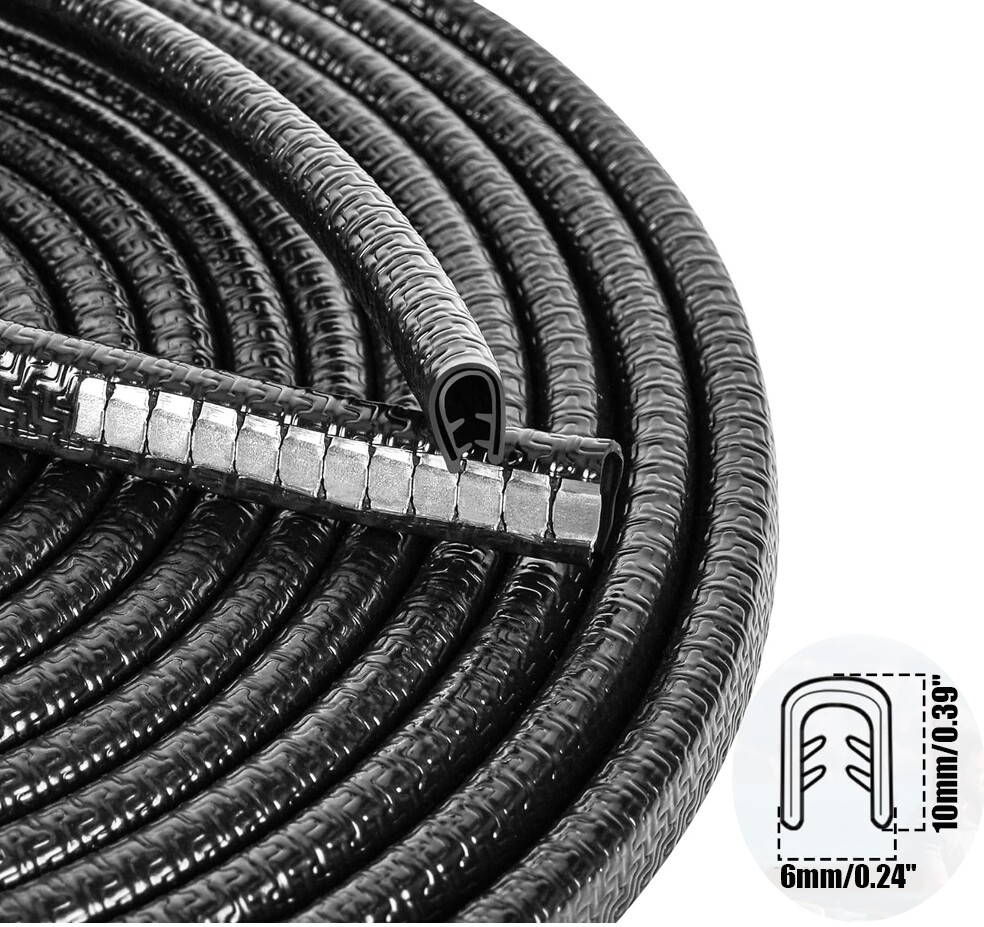 4M Pinch Weld Rubber Sealing u-Shaped Trim Strip Auto Door Edge Isolation Noise