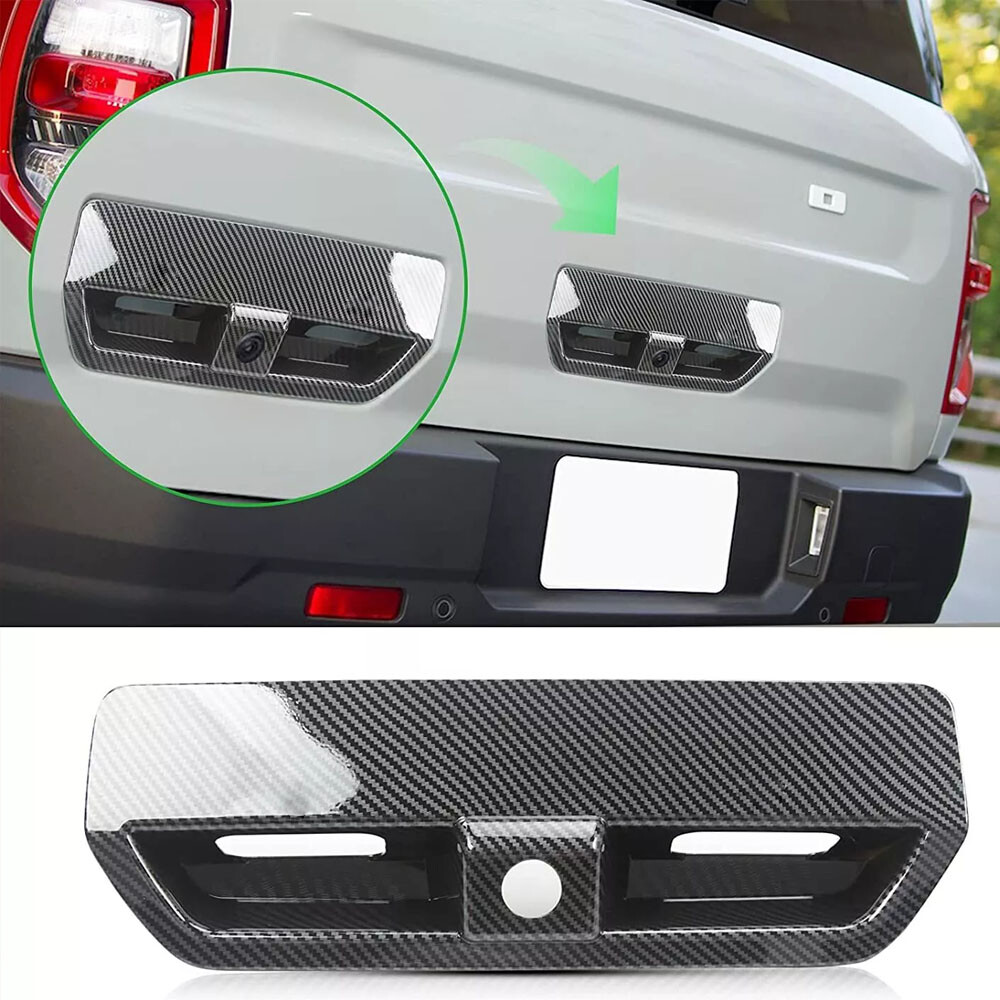 1x Rear Tailgate Door Handle Cover Trim for Ford Bronco Sport 2021+ Carbon Fiber