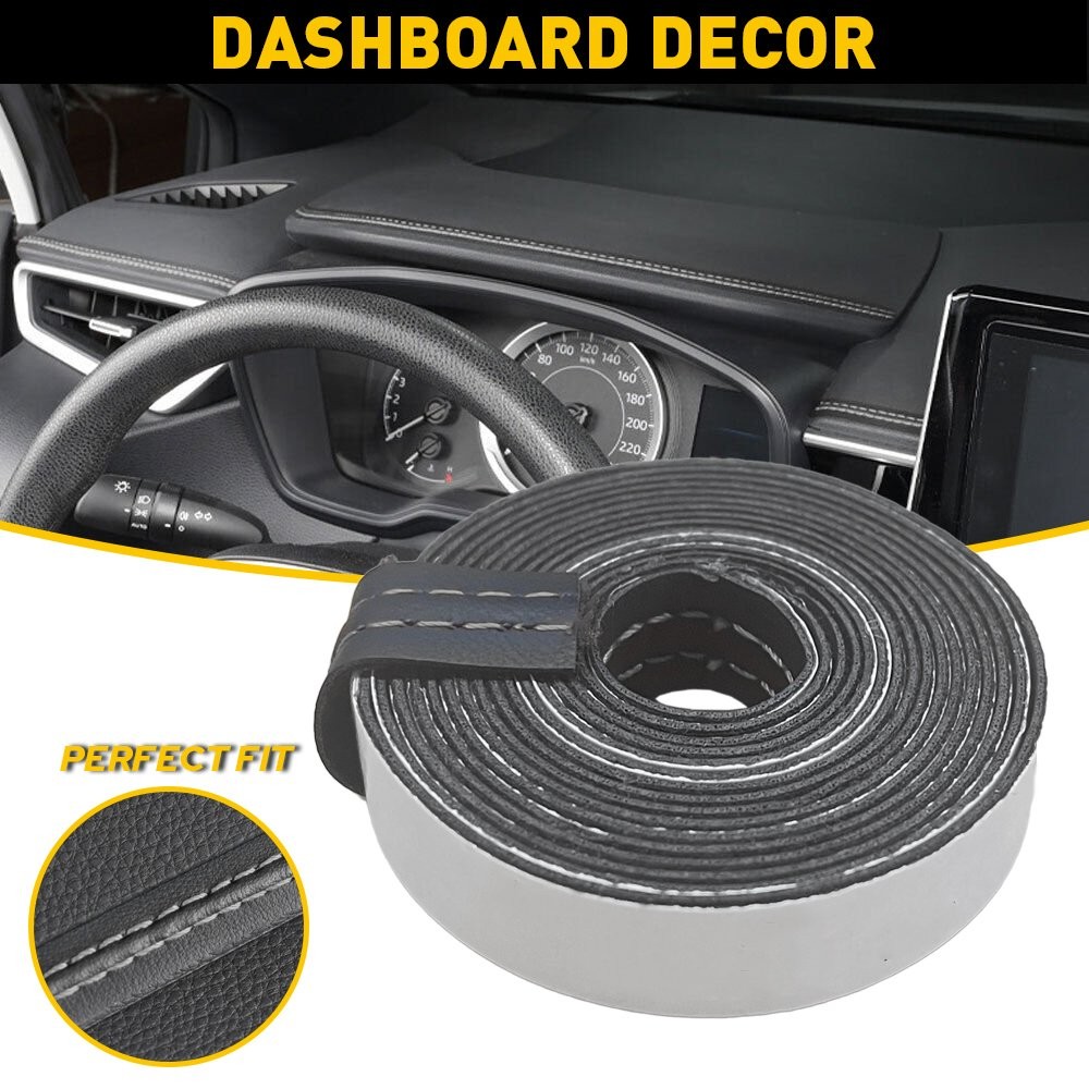 PU Leather Car Dashboard Strip Sticker Moulding Decor Line Trim Accessories EPY