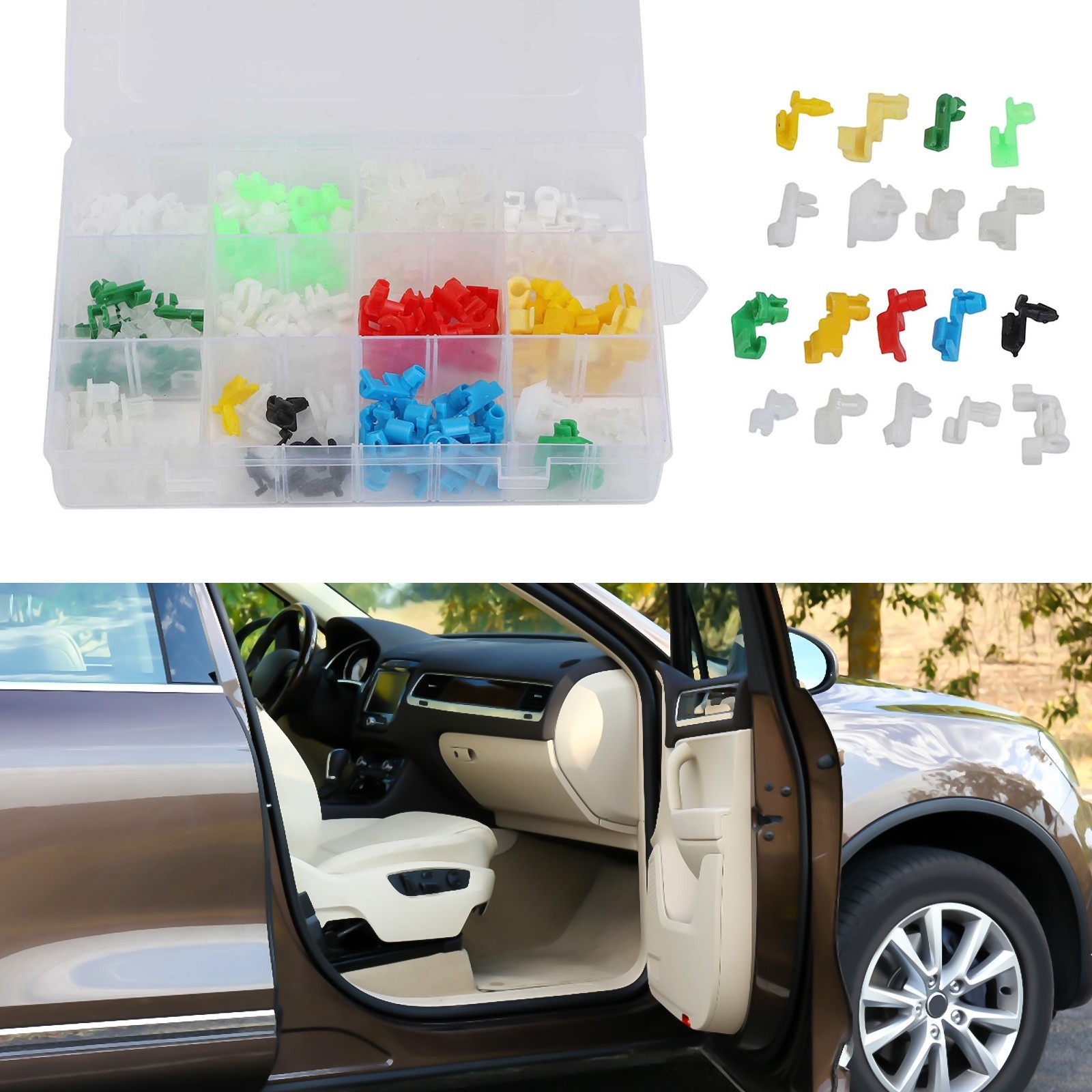 Simple Installation Door Lock Rod Clips Assorted Car Wire Clips Pack of 160