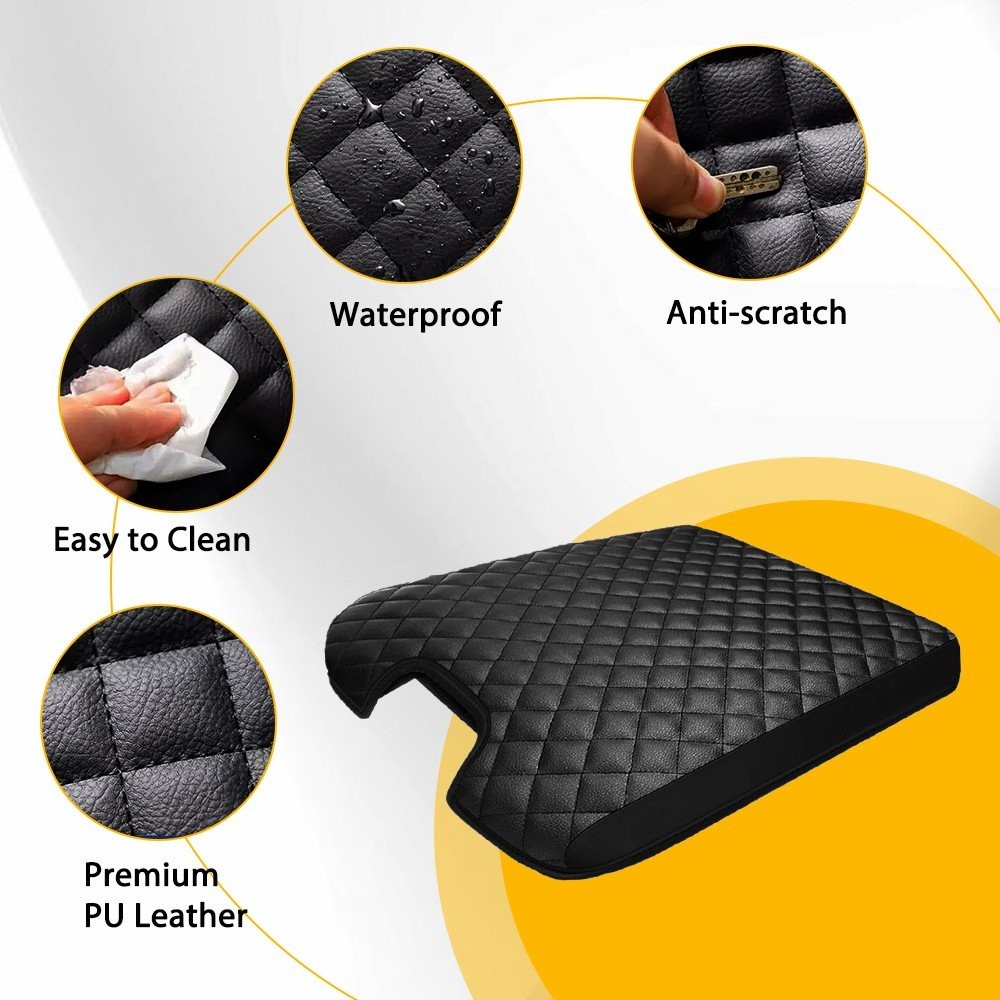 Center Console Lid Armrest Cover Fits Dodge Ram 1500 2500 3500 13-18 Black 1~10X