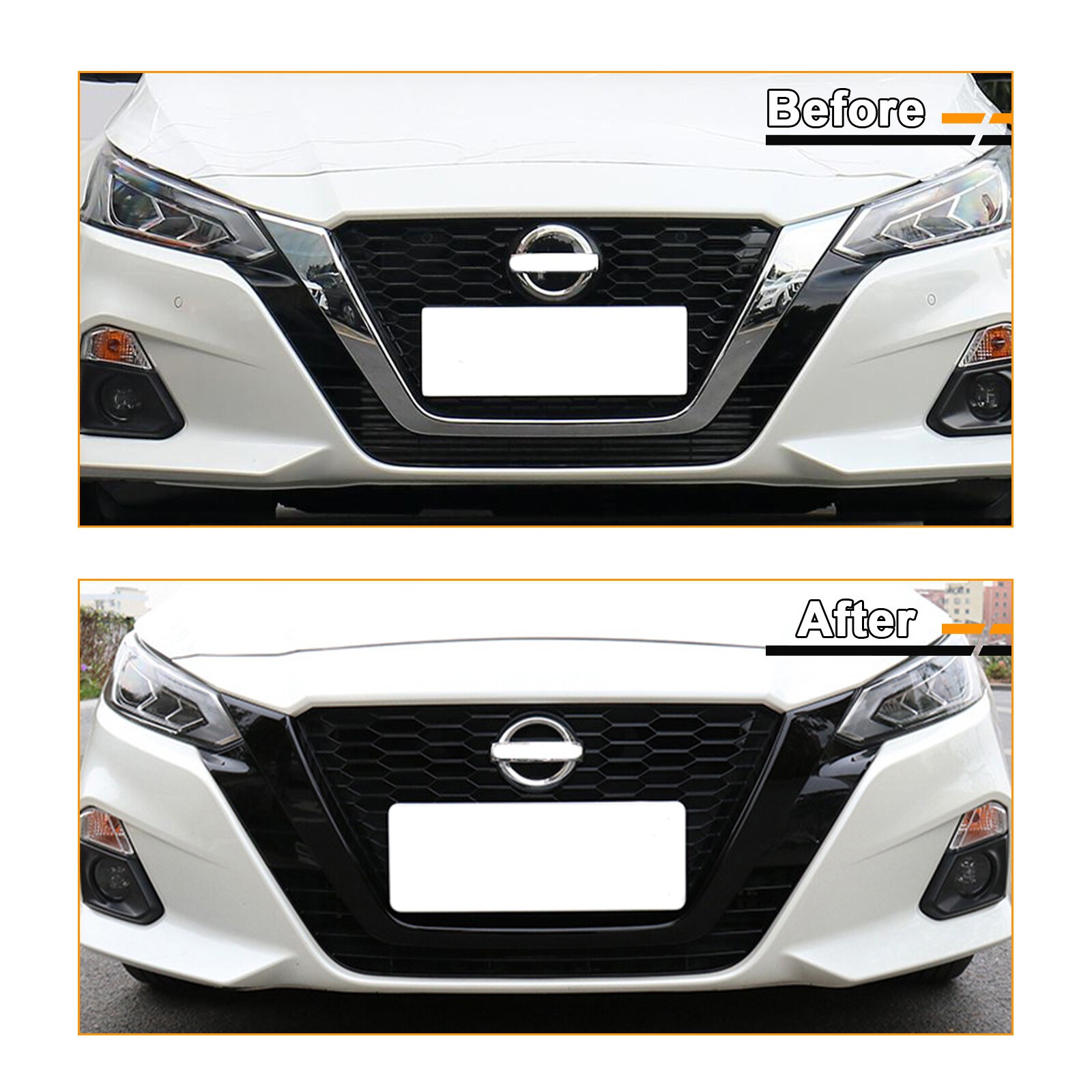 For Nissan Altima 2019-2024 Front Grille Frame Cover Trim JDM Style Glossy