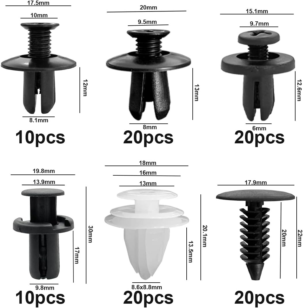 For Honda Car 100x Box Set Bumper Fender Liner Push Type Retainer Clips Fastener