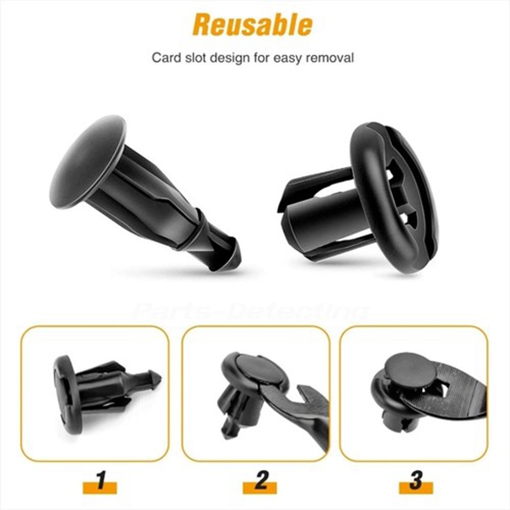 ✅100Pcs Bumper Clips 10mm Hood Fender Push Rivets Retainer Fasteners/For Honda✅