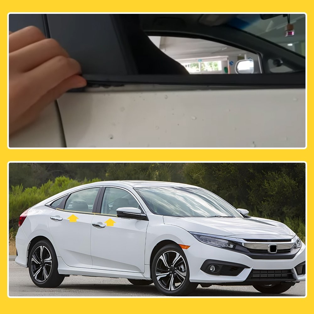 For Honda Civic Sedan 2016-2019 Weatherstrip Window Moulding Trim Seal Belt 4X