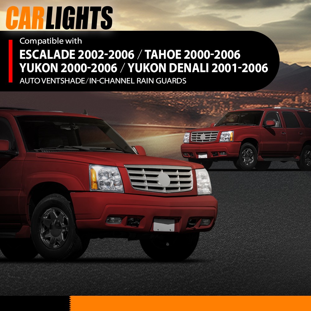 Fit For Tahoe Yukon Escalade 2000-2006 In-Channel Smoke Window Vent visors